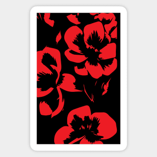 Crimson Bloom on Noir Sticker